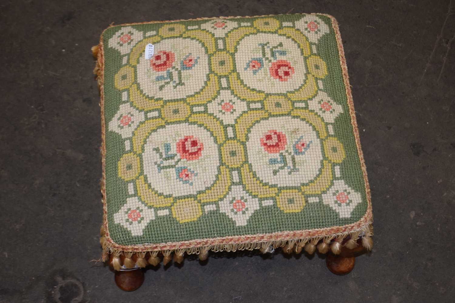 Needlepoint footstool