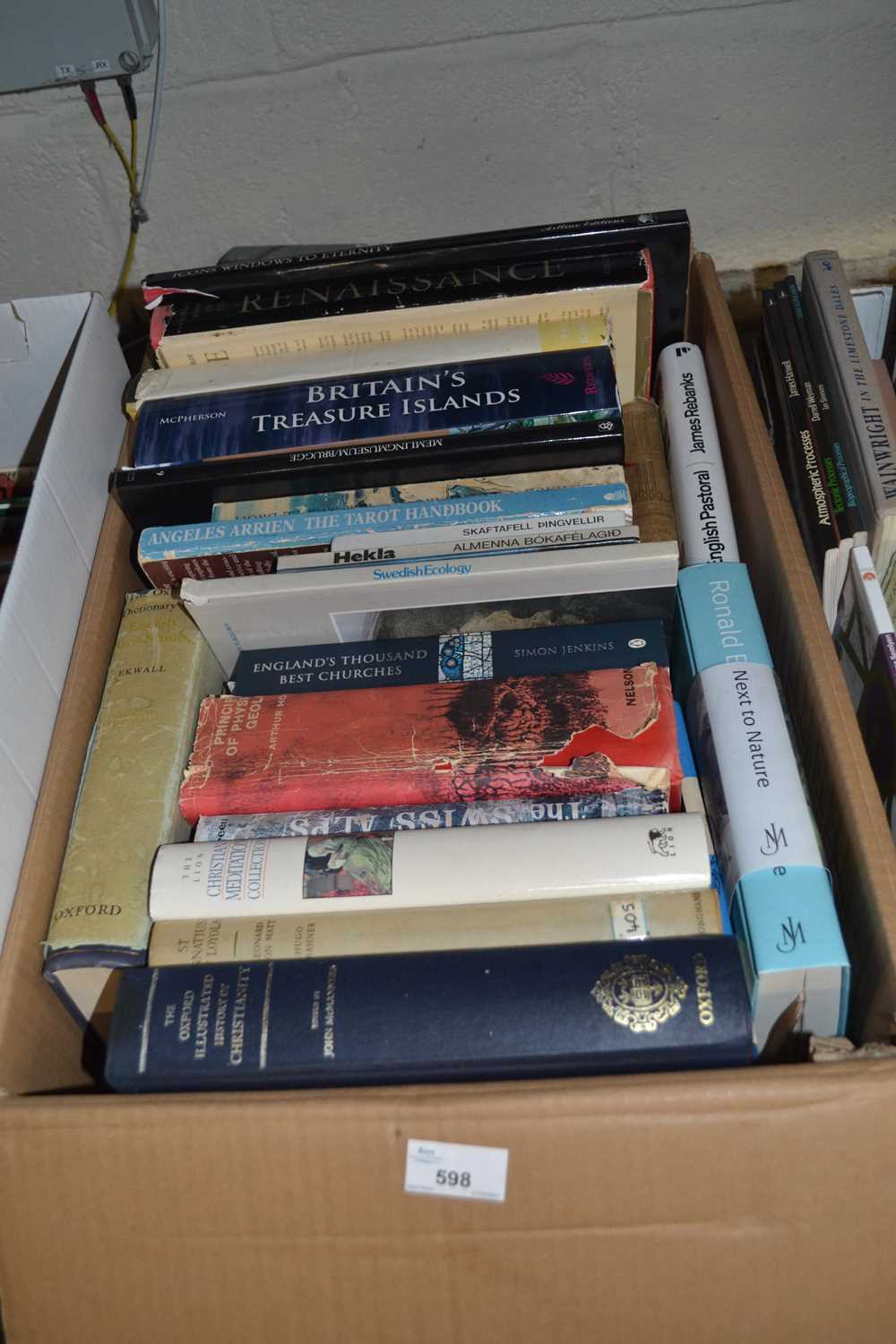 Box of assorted arts and theological reference books