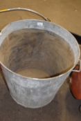 Large two handled aluminium bucket