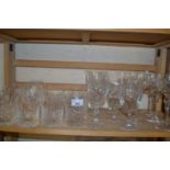 Quantity of various cut glass drinking glasses