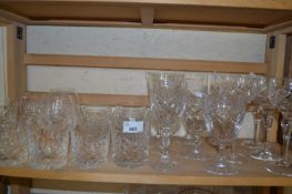 Quantity of various cut glass drinking glasses