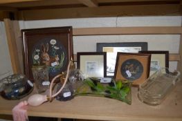 Mixed lot to include glass ware, pictures, scent bottles etc