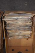 Box of assorted gramophone records