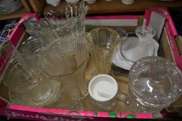 Quantity of assorted glass ware to include vases, dishes, jugs etc