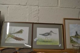 Two pictures of birds by R Millington, framed and glazed