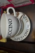Pair of John Toms large cappucino cups and saucers