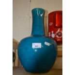 Turquoise glazed pottery vase