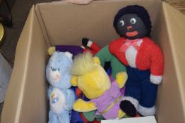 Box of various assorted soft toys