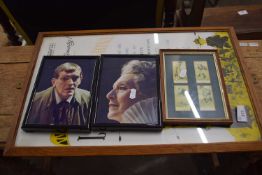 Mixed Lot: Comedy Theatre framed poster, together with framed golfing cards and framed photographs