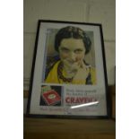 A Craven A cigarette poster, framed