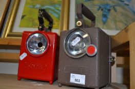 Two vintage motoring lamps