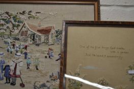 Two needlework pictures