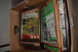 Quantity of framed motorcycling prints