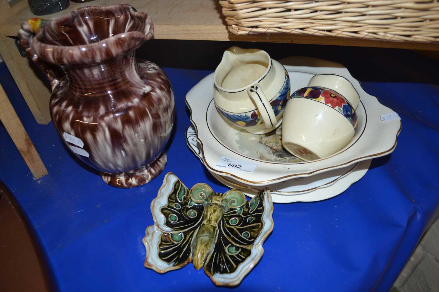 Mixed lot of ceramics to include pottery jug, two other smaller and other ceramics