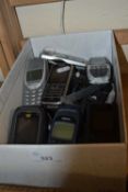 Box of assorted mobile phones