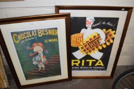 Reproduction marketing print of Chocolat Besnier together with another