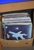 Box of assorted albums and LP's