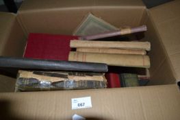 Box of assorted leather bound and other books