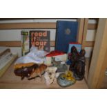 Small quantity of childrens books, toy animals and other items