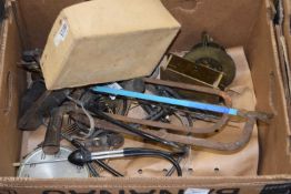 Box of various assorted clock parts etc