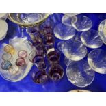 Mixed Lot: Various drinking glasses, glass plates etc