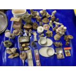 Mixed Lot: Various assorted small porcelain figures, vases, cups and saucers etc