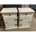 Pair of white painted bedside cabinets