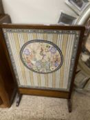 Early 20th Century needlework fire screen