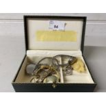 Case of various assorted wrist watches and costume jewellery