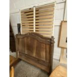 19th Century French walnut bed frame with later centre section, 130cm wide