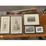 Mixed Lot: Various coloured engravings to include 19th Century military interest (5)