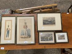 Mixed Lot: Various coloured engravings to include 19th Century military interest (5)
