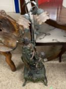 Bronze effect figural table lamp