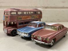 Mixed lot comprising a Dinky Route Master bus together with a Corgi Rover 2000 and a Corgi Jaguar Mk