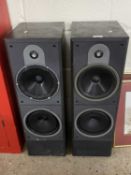 A pair of large B&W speakers