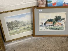 Mixed Lot: Michael Norman study of Pin Mill together with a further water colour Ron Kenway