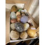 Collection of polished stone eggs