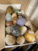 Collection of polished stone eggs