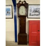 Smith, Alfreton Georgian oak long cased clock with painted dial and thirty hour movement