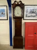 Smith, Alfreton Georgian oak long cased clock with painted dial and thirty hour movement