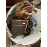 Vintage hat box and vintage handbags