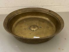 Large circular brass bowl