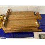 Travelling wooden artists combination easel and box