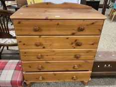 Modern pine five drawer chest, 81cm wide