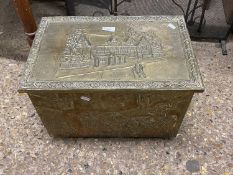 Brass mounted coal box