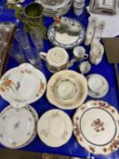 Mixed Lot: Various glass and ceramics to include decorated plates, beakers, Sylvac vase, a vintage