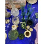 Mixed Lot: Mary Gregory style glass vases, various drinking glasses, decanter, apple shaped