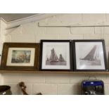 Beken photographic yachting print 'Vanity' 1909 and 'Britannia' 1931 together with a further