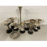 Mixed Lot: Small silver plated trophy cups and other items