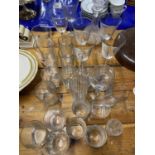 Mixed Lot: Various assorted drinking glasses, decanter etc